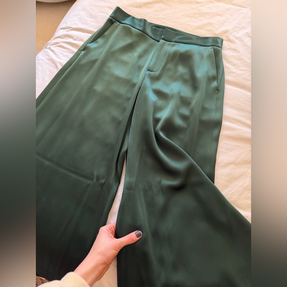 Alice + Olivia Forest Green Wide-Leg Pants - Picture 4 of 4